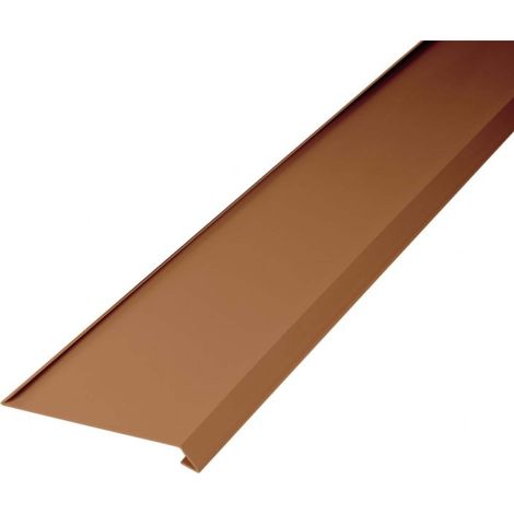 INEFA Bande de toit pour gouttière, pliée des deux côtés, 2m Rainure de gouttière avec joint d'eau, en PVC-U, Accessoires de gouttière, Made in Germany: Marron