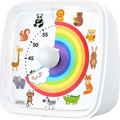 Minuteur Visuel Arc-en-Ciel avec étui de Protection, Rainbow Timer Enfant Compte à Rebours de 60 Minutes Minuteur pour Enfants et Adultes (1/5)