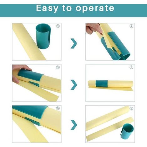 Cortador de papel de regalo,3 piezas,con soporte para rollo,Cortador de rollos de papel,Cortador de regalos,Blanco,Azul,Negro (1/4)