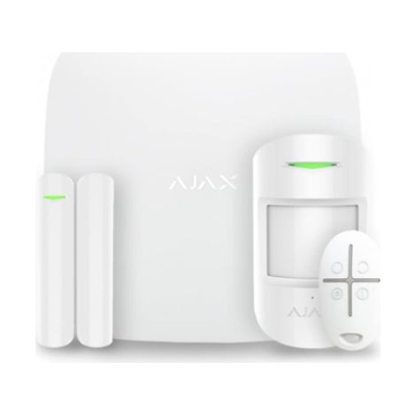 Ajax – Kit allarme wireless 4G antifurto casa – Hub 2 con rilevatore di movimento e apertura – Telecomando con pulsante antipanico