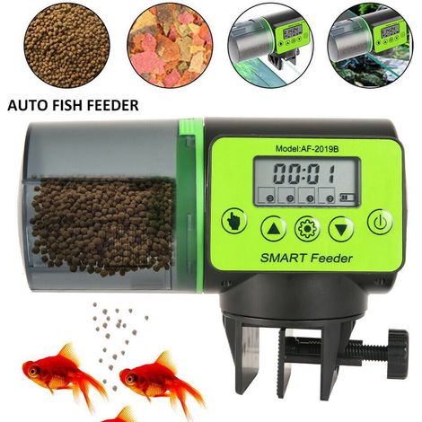 Distributeur automatique de nourriture pour poissons koï de bassin avec minuterie numérique et minuterie de vacances (1/5)