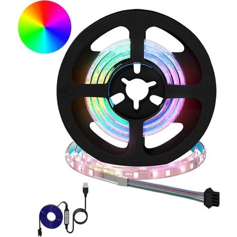 Bande lumineuse LED en deux sections, noire et transparente, 550 mm, en cuivre et plastique. (1/5)