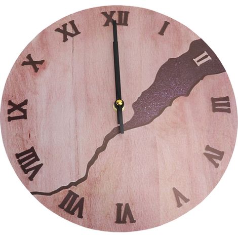 Horloge murale bois silencieuse décorative piles – Salon cuisine chambre A, décoration (1/4)