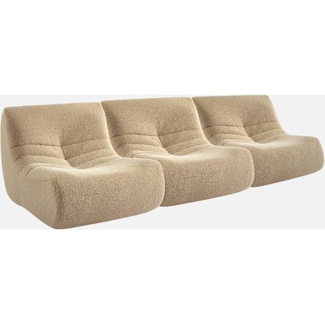 Sofá modular en tejido efecto alpaca, 3 plazas (1/5)