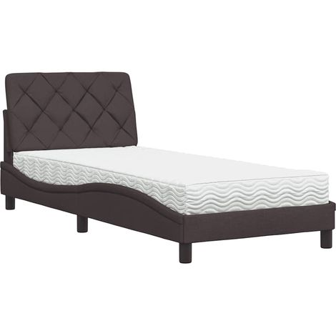 Maison Exclusive - Letto con Materasso Marrone Scuro 80x200 cm in Tessuto (1/5)