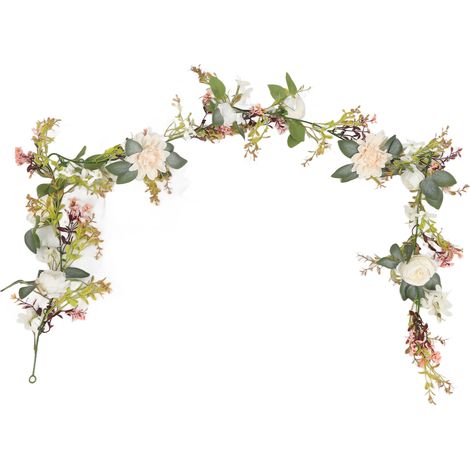 Künstliche Rosenranken-Girlande, Hochzeitsdekoration, künstliche Blumen, weiß (1/5)