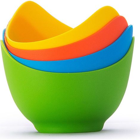 Ensemble de 4 coupelles en silicone pour œufs pochés, accessoires de cuisine pratiques (1/5)