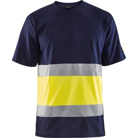 T-shirt Blaklader girocollo alta visibilità Blu navy / giallo L (1/5)