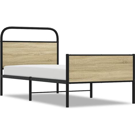 Lit simple,Lit adulte,Cadre de lit sans matelas 80x200cm chêne sonoma bois ingénierie CFW7067965 (1/5)