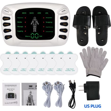 Physiotherapie mit Elektrostimulation: Dutzende Geräte, Compex Elektromuskelstimulator, EMS (Impulsakupunktur), bestes Körpermassagekissen 02389-AquaForge