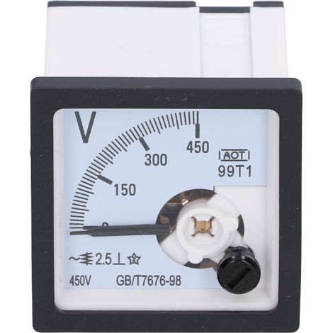 Voltmètre à cadran portable avec aiguille de réglage fin pour la mesure et la surveillance de la tension (0-450 V) 99T1-V (1/5)
