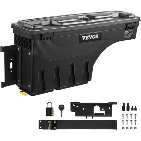 Coffre de rangement étanche pour pick-up, 20 L, ABS, verrouillable, compatible Dodge Ram 1500 2019-2021, côté conducteur, noir. (1/5)