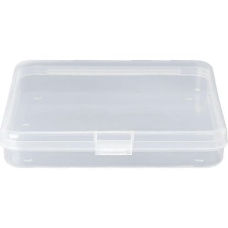 Petite boîte de rangement carrée en plastique transparent avec couvercle, idéale pour ranger de petites pièces, des pièces de monnaie, des vis, du fil dentaire, etc. (1/5)