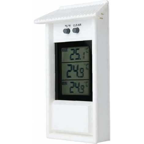 Thermomètre à effet de serre Montage mural Max Min numérique Growroom Indicateur de température Blanc, Jardin & Outils,Seuçais (1/5)