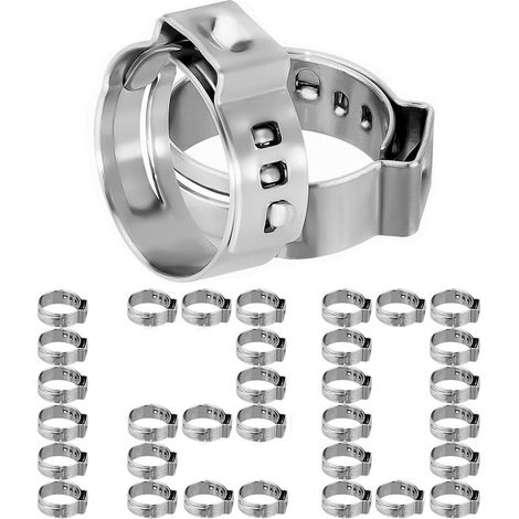 Schlauchschellen mit einfacher Öse, Crimpringe aus Edelstahl 304, Zange für Kfz-, Haushaltsgeräte- und Sanitäranwendungen, 15,0–17,5 mm, 120 Stück (1/5)