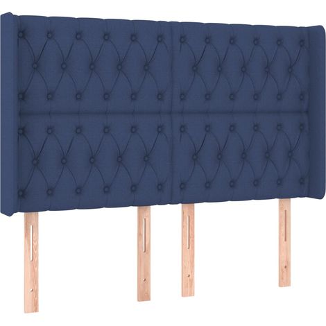 Maison Exclusive - Kopfteil mit Ohren Blau 163x16x118/128 cm Stof (1/5)