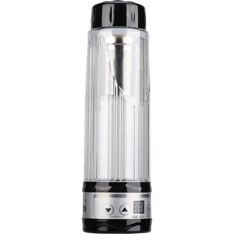 Beheizbarer Autobecher aus hochdichtem Borosilikatglas, 12V/24V, großes Fassungsvermögen (420ml), multifunktional, schwarz. (1/5)