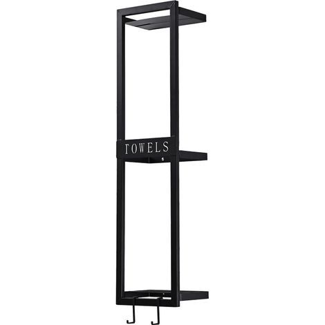 Toallero de pared para baño, negro (1/3)