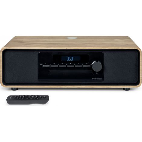 Thomson – Micro-chaîne hi-fi Bluetooth 60W – Radio FM/CD/MP3/USB – Égaliseur et télécommande – Alimentation 230V