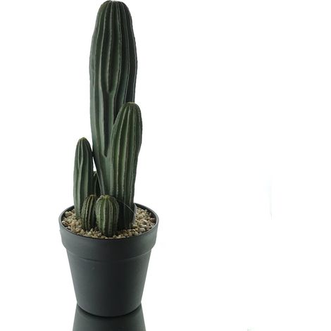DPI – Groupe de cactus artificiels en pot plastique noir – Hauteur 42 cm (1/2)