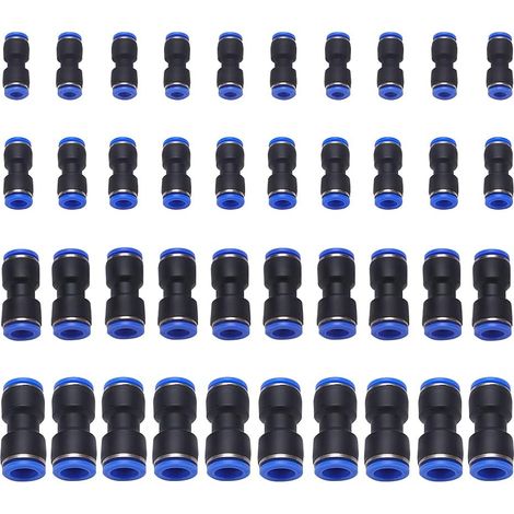 20 Pièces 6mm Raccords Rapides Pneumatiques, 4 Formes Pneumatiques Push Fittings, Pour Connexion Rapide Des Outils De Tuyauterie D'air - (1/5)