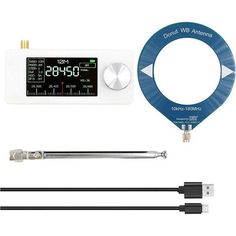 Antena de bucle de 10-180 MHz, interfaz SMA SI4732, receptor de radio portátil, radio LSB, USB, AM/FM (1/2)
