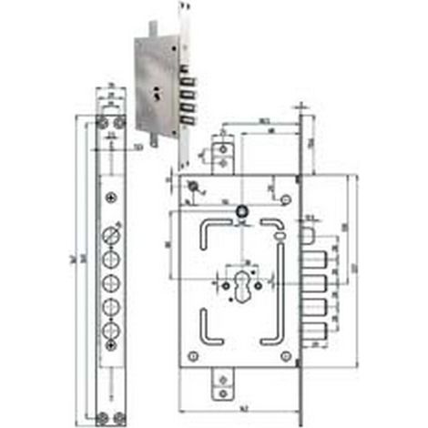 1PZ SERRATURA TRIPLICE INFILARE SCROCCO CILINDRO EUROP. BLINDATE REV. 2650 PE