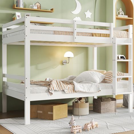 Bett Kinderbett platzsparend 90x200 Holz weiß OKMYHOME (1/5)