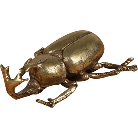 Modèle de Scarabée Décoratif en Cuivre Or Finition Polie Fine, Sculpture D'insecte Unique pour Décoration de Bureau et Objets d'art Délicats (1/5)