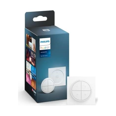 Controlador inteligente Philips Hue Tap Dial – Interruptor blanco – Compatible con lámparas conectadas – Control de iluminación a distancia (1/5)