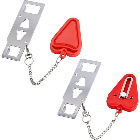 Verrou de porte portable pour voyage, sécurité optimale, idéal pour la maison, les dortoirs, les locations Airbnb (lot de 2) (1/5)