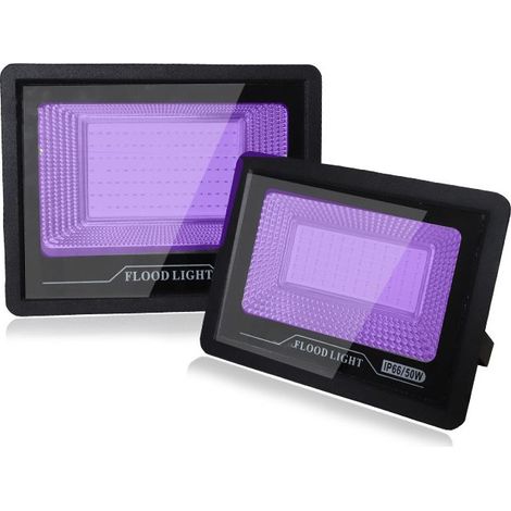 1 pcs Projecteur UV LED 50W Eleganted Lampe à longueur d\'onde 395-400nm Lumière Noire IP66 Imperméable, Lampe LED Ultra-violet, Eclairage à Effet pour Aquarium,Bar, Fête (1/5)