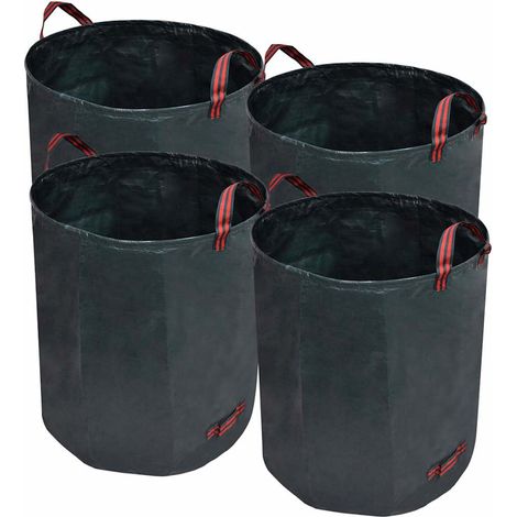Sacs à déchets de jardin 4 pièces, 272 L, polyéthylène, vert foncé, 67 x 76 cm - PANGIVO (1/5)