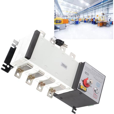 Groupe électrogène AC400V avec double commutateur de transfert automatique de puissance, type d'isolation intelligent de niveau PC, deux entrées et une sortie, type lutte contre l'incendie ATS250A. (1/5)