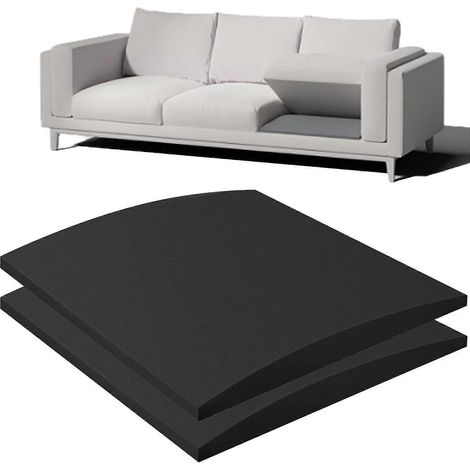 Coussin de soutien pour canapé, compatible avec les assises affaissées, panneau en mousse haute densité 70 x 70 cm, noir, lot de 2 (1/5)