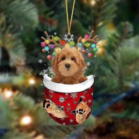 Décorations de Noël en forme de chien, décorations pour sapin de Noël, jolies décorations en forme de larme, décorations festives pour le Nouvel An, décorations de chambre, cadeaux de Noël (1/5)