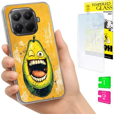 Custodia per Xiaomi 15T Pro con foto, cover posteriore con grafica avocado e vetro 9H. (1/5)