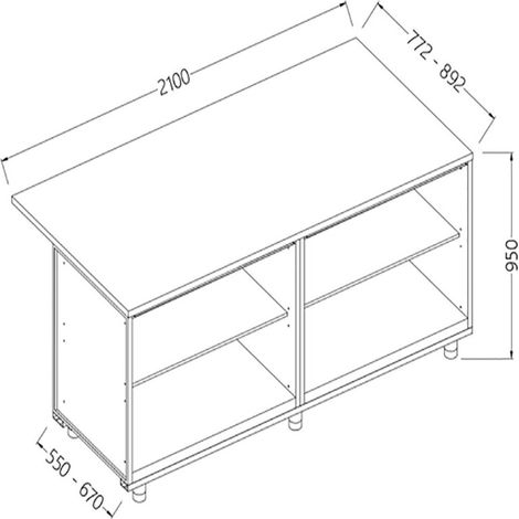 Comptoir de bar neutre- section caisse - Diamond