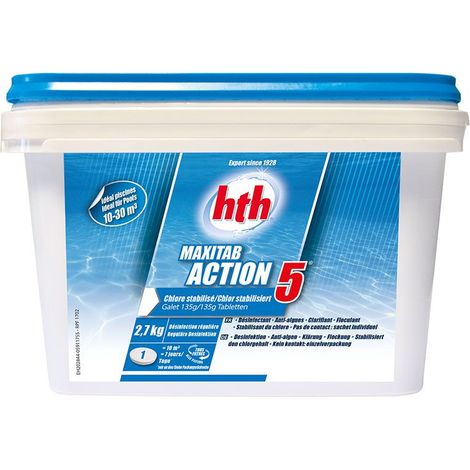 HTH Maxitab Action 5 - Galets de Chlore stabilisé 2,7kg