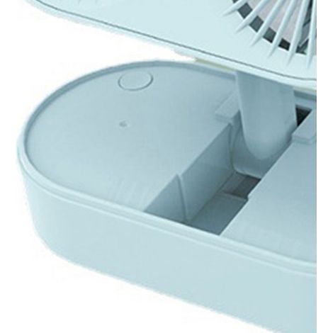 Ventilateur de table double hélice 2022, mini pliable USB, double moteur, pour étudiant et bureau, bleu (1/4)