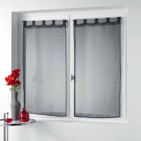 Paire de Voilages "Orion" 60x120cm Anthracite (1/3)