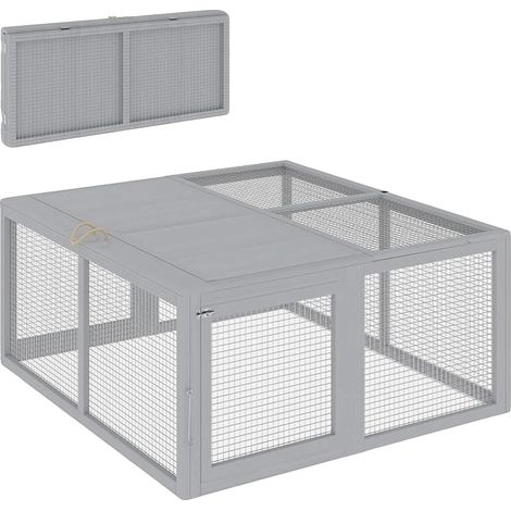 Poulailler, Design Portable, Construction Légère, Gris (1/2)