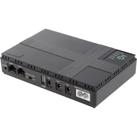 Alimentation Sans Coupure Portable Mini UPS POE5V9V12V pour WiFi, Adaptateurs D'Alimentation de Secours pour Routeur 10400MA-EU Plug (1/5)