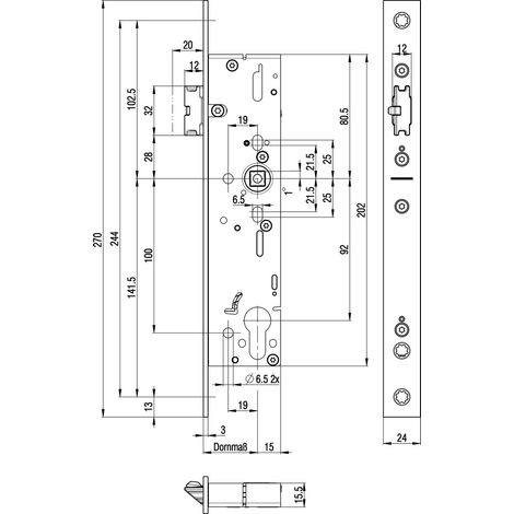 BKS  pánico-RR-cerradura  B 1910  B DIN  I/D 24/270/45/92/9mm  Cl 5  ktg -  B-19100-02-U-8 (1/4)