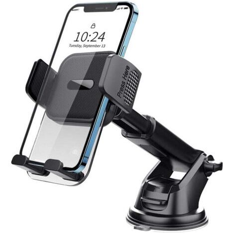 Support Téléphone Voiture, 2023 Amélioré [Ventouse Ultra Puissante] Porte Telephone Voiture Tableau de Bord, Rotation 360° & Opération à Une Main, Attache Voiture Pare-Brise (4-7" Smartphone) (1/5)