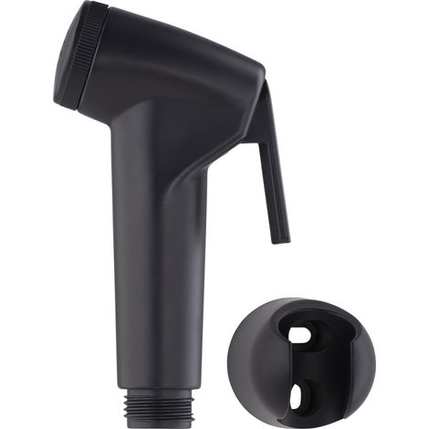 Ducha de higiene para WC Bidé QUICK PLOMBERIE 1 Ducha Inodoro M 1/2 + Soporte mural ABS negro (1/5)