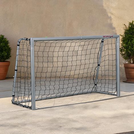 But de football coloris gris en pE acier 240 x 85 x 160 cm (1/5)