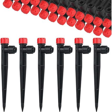 Arrosage automatique de jardin - 13 cm - pour tuyau ID 4 mm - goutteurs d'irrigation réglables - réglage de hauteur ajustable - 50 pièces (1/5)
