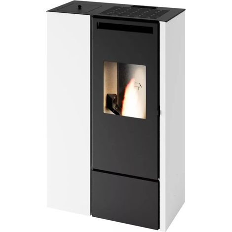 Stufa pellet salvaspazio Pia da 11 kw bianca