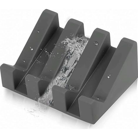 YMYNY Porte Savon Silicone Moderne - Anti-dérapant - Support à Savon Design Élégant pour Salle de Bain ou Cuisine - Surface Inclinée avec Évacuation d'eau pour Mieux Conserver Le Savon (1/5)
